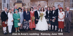 Kemnay, Aberdeenshire: Wedding party outside church